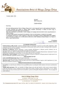 Ringraziamento da Amici NDUGU ZANGU